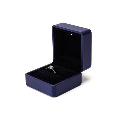 comprare Logo personalizzato Blu scuro Hanhong cuoio LED gioielleria scatola con luce e Silk Screen Print online manufacture