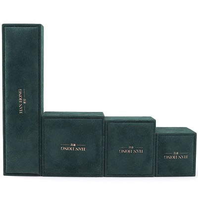 Scatola portagioie in velluto di alta qualità fatta a mano quadrata Verde scuro Scatola portagioie in velluto per collana bracciale anello