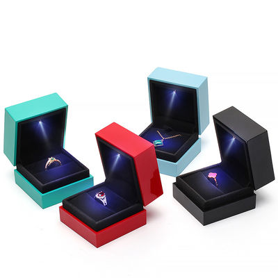 Hanhong Square Spray Paint Multicolor Jewelry Box con stampa a schermo di luce e seta