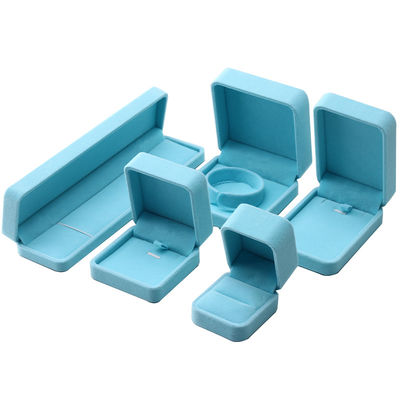 comprare Manifattura all'ingrosso Hign end Gioielli Scatola imballaggio Logo personalizzato personalizzato Colletto di lusso Bracciale Orecchino Anello Imballaggio Velvet cielo azzurro Scatola gioielli online manufacture