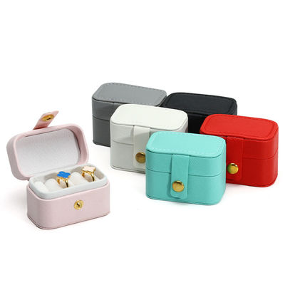 Cassa per gioielli in pelle Mini organizzatore di viaggi portatile per la conservazione di collane per orecchini