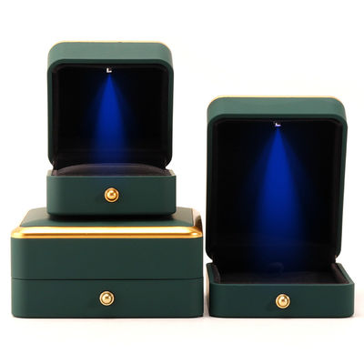 comprare Scatola gioielleria a LED verde quadrato per imballaggi di lusso di collane e anelli personalizzabili online manufacture