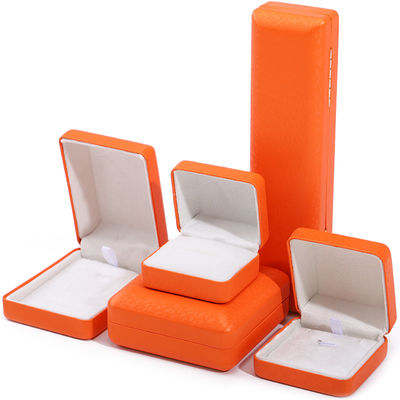 comprare Logo personalizzato Rectangle Orange Gioielleria in cuoio Casella per l'archiviazione di braccialetti di lusso online manufacture