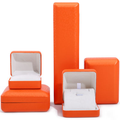 Logo personalizzato Rectangle Orange Gioielleria in cuoio Casella per l'archiviazione di braccialetti di lusso
