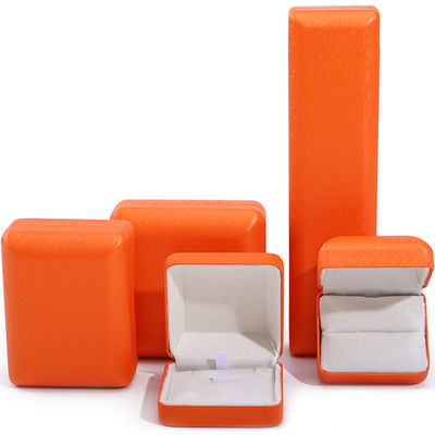 Logo personalizzato Rectangle Orange Gioielleria in cuoio Casella per l'archiviazione di braccialetti di lusso
