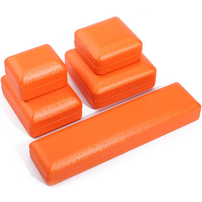 Logo personalizzato Rectangle Orange Gioielleria in cuoio Casella per l'archiviazione di braccialetti di lusso