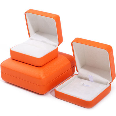 Logo personalizzato Rectangle Orange Gioielleria in cuoio Casella per l'archiviazione di braccialetti di lusso