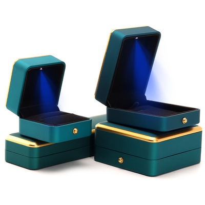 Gioielleria in plastica di velluto a LED verde chiaro per personalizzazione in stile squadrato lusso elegante