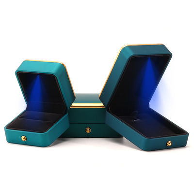Gioielleria in plastica di velluto a LED verde chiaro per personalizzazione in stile squadrato lusso elegante