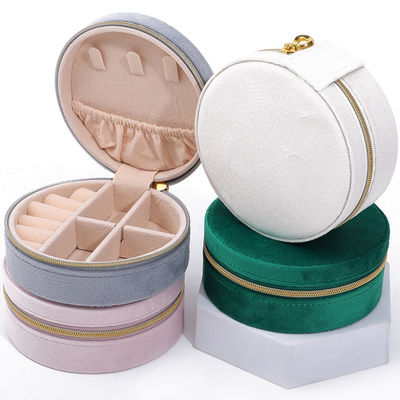 Casella di conservazione di gioielli di velluto per orecchini personalizzati con logo, collane e anelli
