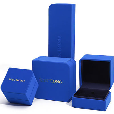 comprare Casella di gioielli in pelle blu rettangolare per orecchini di taglia personalizzata Bracciale Colletto Anello online manufacture