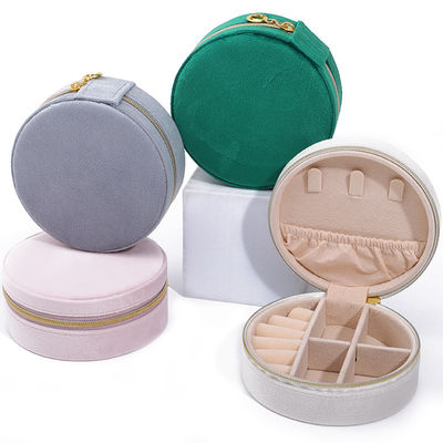 Casella di conservazione di gioielli di velluto per orecchini personalizzati con logo, collane e anelli