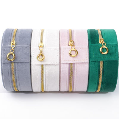 Casella di conservazione di gioielli di velluto per orecchini personalizzati con logo, collane e anelli