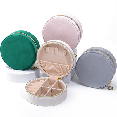 Casella di conservazione di gioielli di velluto per orecchini personalizzati con logo, collane e anelli