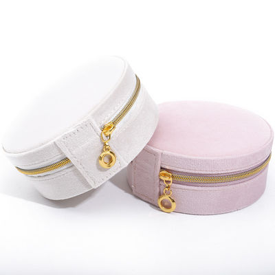 Casella di conservazione di gioielli di velluto per orecchini personalizzati con logo, collane e anelli