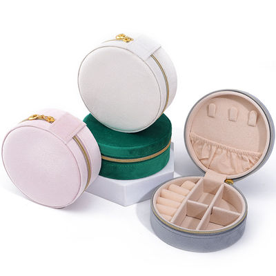 Casella di conservazione di gioielli di velluto per orecchini personalizzati con logo, collane e anelli