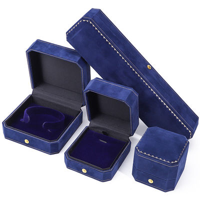 Han Hong Customized Size Blue Velvet Jewelry Box con logo e confezione di gioielli