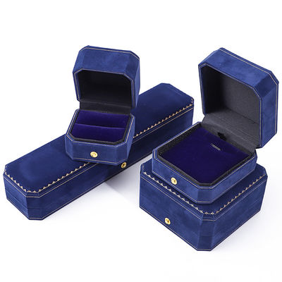 Han Hong Customized Size Blue Velvet Jewelry Box con logo e confezione di gioielli