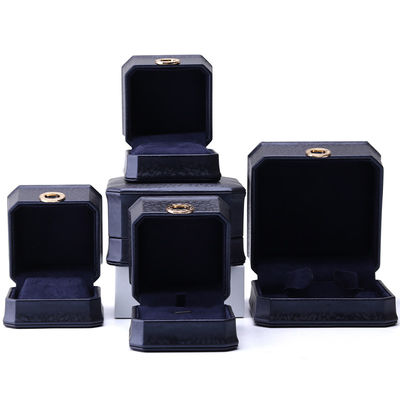 11*11*6cm Gioielleria in pelle Hanhong Collare quadrato Ring Box con metallo Blu Luxury