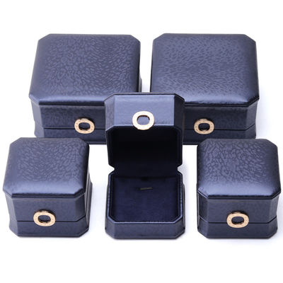11*11*6cm Gioielleria in pelle Hanhong Collare quadrato Ring Box con metallo Blu Luxury