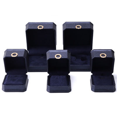11*11*6cm Gioielleria in pelle Hanhong Collare quadrato Ring Box con metallo Blu Luxury