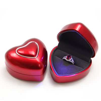 Scatola di anello a luce rosa a LED di taglia personalizzata per lo stoccaggio e l'esposizione di gioielli