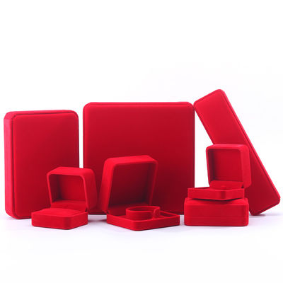 comprare Logo personalizzato Casella di gioielli di velluto rosso per orecchini e collane online manufacture