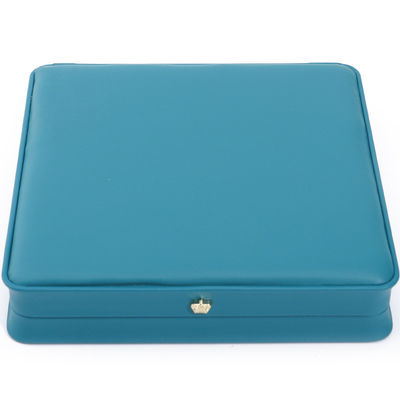 Rectangle Handmade Hanhong Custom Logo Box Crown Design Luxurious PU Leather Box Collare Ring Gioielli Box