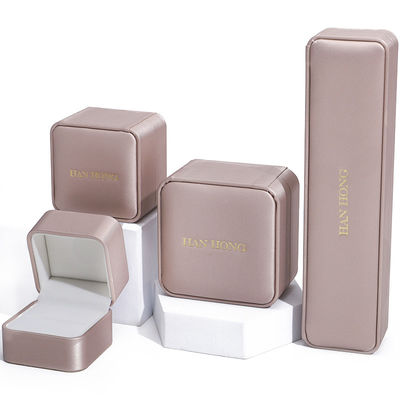 Champagne Gold PU pelle gioielleria confezionamento scatola di lusso taglia personalizzata