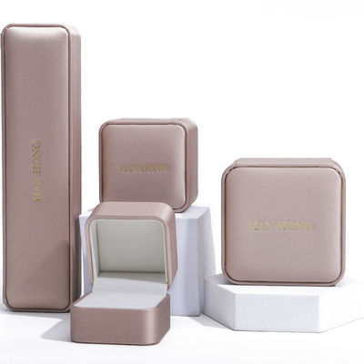 Champagne Gold PU pelle gioielleria confezionamento scatola di lusso taglia personalizzata