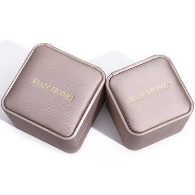 Champagne Gold PU pelle gioielleria confezionamento scatola di lusso taglia personalizzata