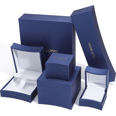 comprare Cartone di imballaggio per gioielli ottagonale in pelle blu per anelli per collane online manufacture