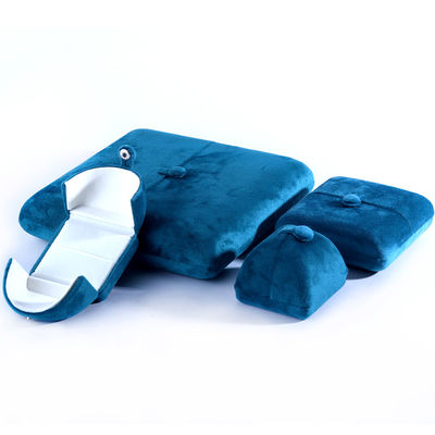 Elegante scatola di gioielli a doppia porta con taglia blu