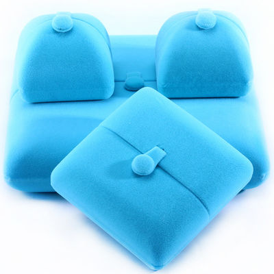 Sky Blue Velvet Hanhong Custom Logo Gioielli Confezionamento Scatola per Braccialetto Orecchini Regalo