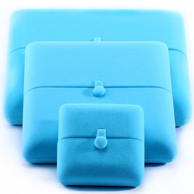 Sky Blue Velvet Hanhong Custom Logo Gioielli Confezionamento Scatola per Braccialetto Orecchini Regalo