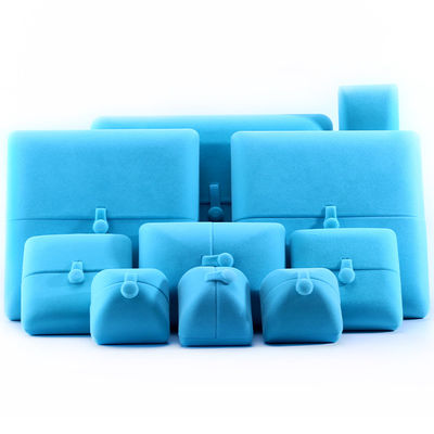 Sky Blue Velvet Hanhong Custom Logo Gioielli Confezionamento Scatola per Braccialetto Orecchini Regalo