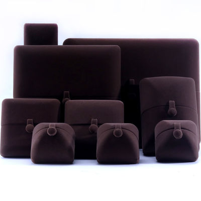comprare Casella di gioielli in velluto marrone rettangolare per braccialetti e orecchini con logo personalizzato Hanhong online manufacture