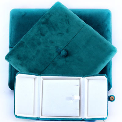 Elegante scatola di gioielli a doppia porta con taglia verde e veloce con logo