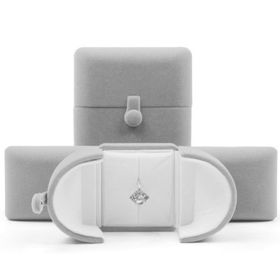 Soft Custom Logo Necklace Ring Gift Box Velvet Color Jewelry Box di Hanhong