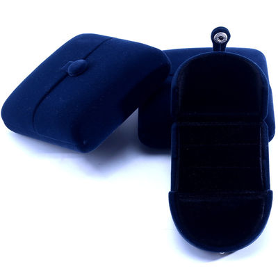 Cina produzione all'ingrosso di alta qualità lusso Big Jewelry Set Colletto Bracelet Ohrring Ring Box Gioielleria imballaggio personalizzato blu velluto doppia porta Gioielleria Box con logo