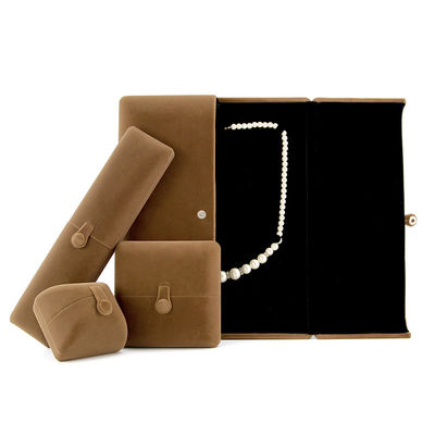 Soft Custom Logo Necklace Ring Gift Box Velvet Color Jewelry Box di Hanhong
