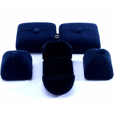 Cina produzione all'ingrosso di alta qualità lusso Big Jewelry Set Colletto Bracelet Ohrring Ring Box Gioielleria imballaggio personalizzato blu velluto doppia porta Gioielleria Box con logo