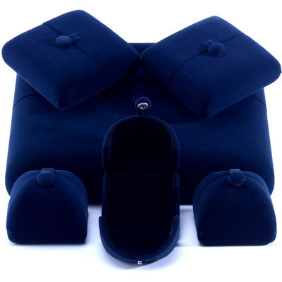 Cina produzione all'ingrosso di alta qualità lusso Big Jewelry Set Colletto Bracelet Ohrring Ring Box Gioielleria imballaggio personalizzato blu velluto doppia porta Gioielleria Box con logo
