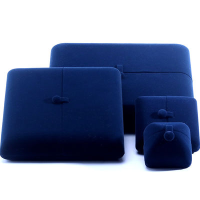 Cina produzione all'ingrosso di alta qualità lusso Big Jewelry Set Colletto Bracelet Ohrring Ring Box Gioielleria imballaggio personalizzato blu velluto doppia porta Gioielleria Box con logo