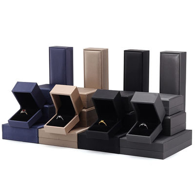 comprare Spugna spessa stile rettangolare confezionamento lussuoso Casella di gioielli in velluto per collana e anello online manufacture