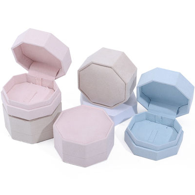 Portagioie in velluto da 7,5 * 7,5 cm per il viaggio con display per collane e anelli con logo personalizzato