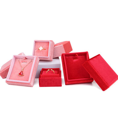 Logo del cliente Hanhong Velvet Jewelry Display Gift Box per fidanzamenti personalizzati
