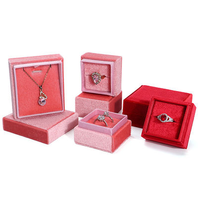 Logo del cliente Hanhong Velvet Jewelry Display Gift Box per fidanzamenti personalizzati