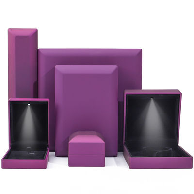 comprare Custom Logo Rectangle Purple LED Gioielleria Box per e Retail in forma rettangolare online manufacture