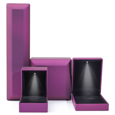 Custom Logo Rectangle Purple LED Gioielleria Box per e Retail in forma rettangolare
